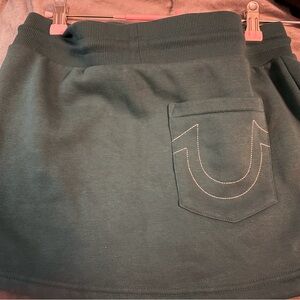 True Religion Hunter Green Logo Pocket Mini Skirt